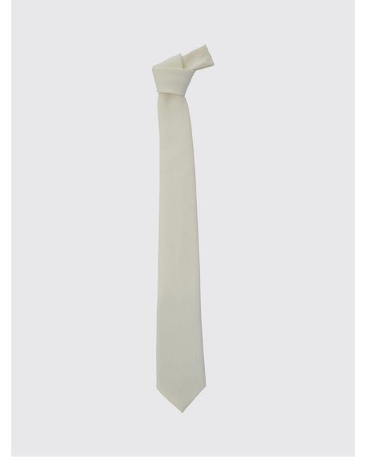 Emporio Armani White Classic Pure Silk Tie For Elegant Occasions And Events for men