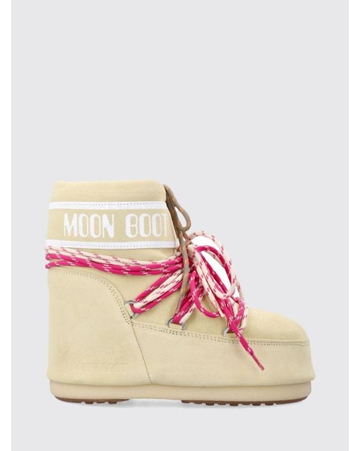 Bottines Plates Femme Moon Boot en coloris Pink