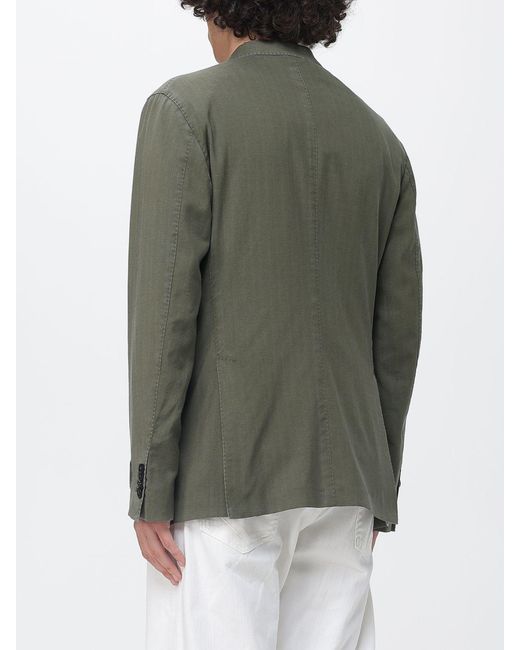 Boglioli Green Virgin Wool And Cashmere Double-Breasted Blazer for men