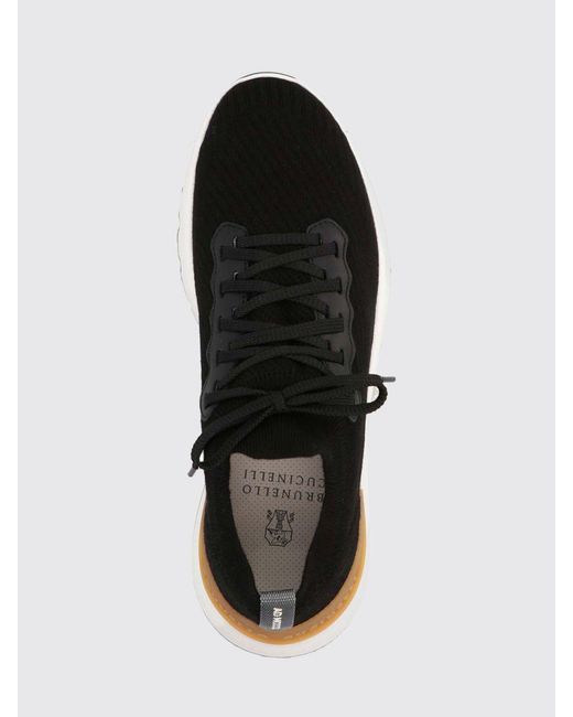 Brunello Cucinelli Black Knit Low-Top Sneakers for men