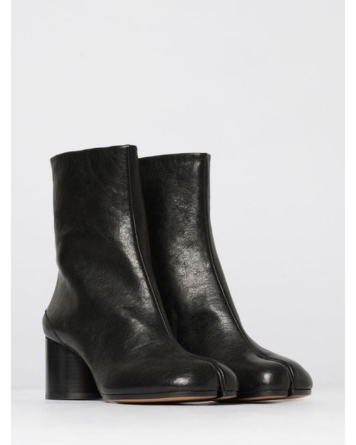 Maison Margiela Black Tabi Leather Ankle Boots