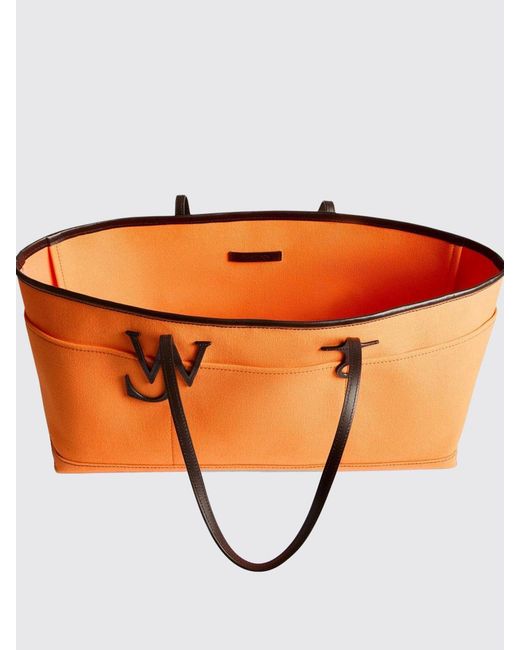 J.W. Anderson Orange Anchor Monogram Canvas Shoulder Bag With Leather Handles