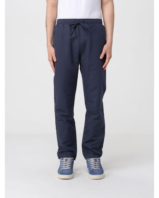 Colmar Blue Linen And Cotton Drawstring Trousers for men