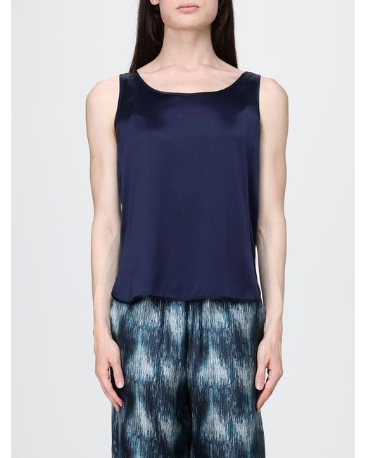Max Mara Blue Satin Top