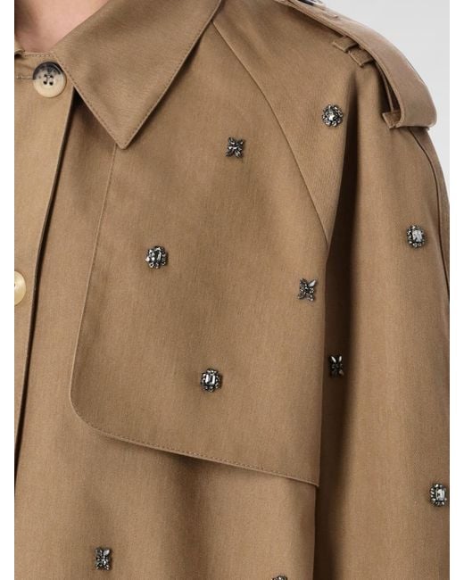 Golden Goose Deluxe Brand Brown Kristallverzierte Baumwolltrenchcoat