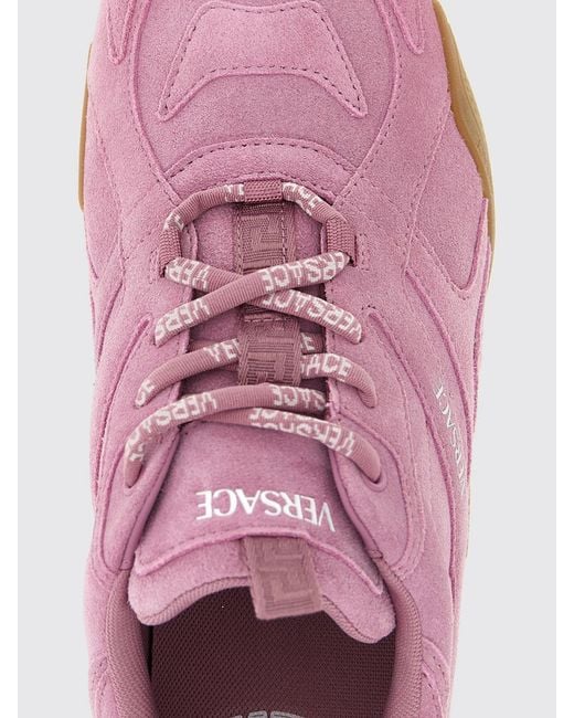 Versace Pink Galaxia Sneakers Aus Wildleder