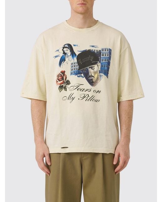 Willy Chavarria Natural Printed Cotton T-Shirt for men