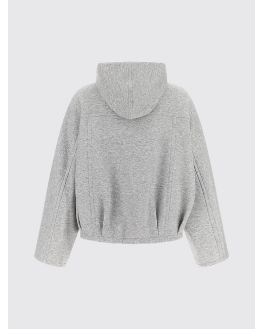 Brunello Cucinelli Gray Cotton And Cashmere Zip-Up Hoodie