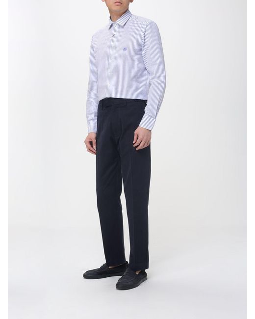 Etro Purple Striped Cotton Shirt for men