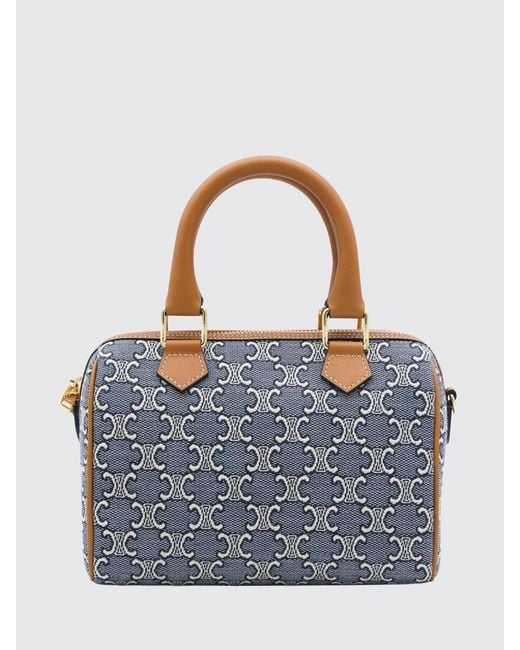 Céline Blue Boston Handbag