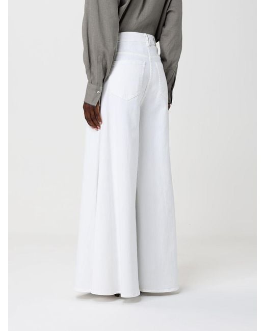 Brunello Cucinelli White Flared Stretch Denim Jeans