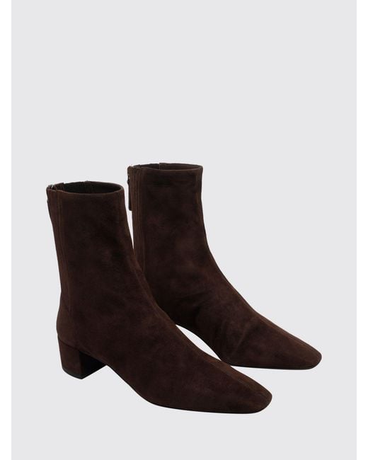 Aquazzura Brown Saint Honorè Suede Ankle Boots With Square Toe