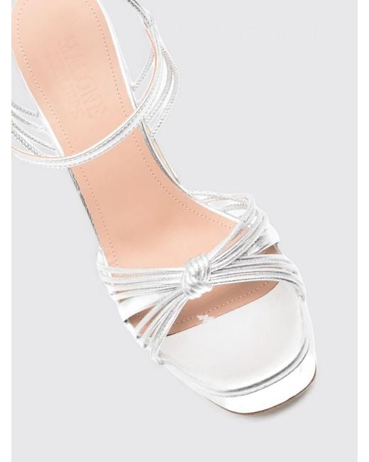 Malone Souliers White Lucille Laminated Nappa Sandal