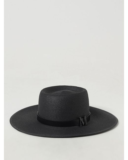 Cappello Fedora Con Dettaglio Logo M di Max Mara in Black