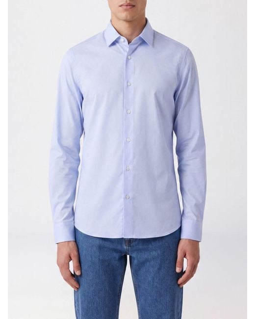 Rrd Blue Long-Sleeved Polyamide Jersey Shirt With French Collar for men