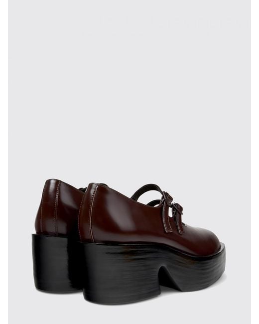 Camper White Billie Brushed Leather Pumps