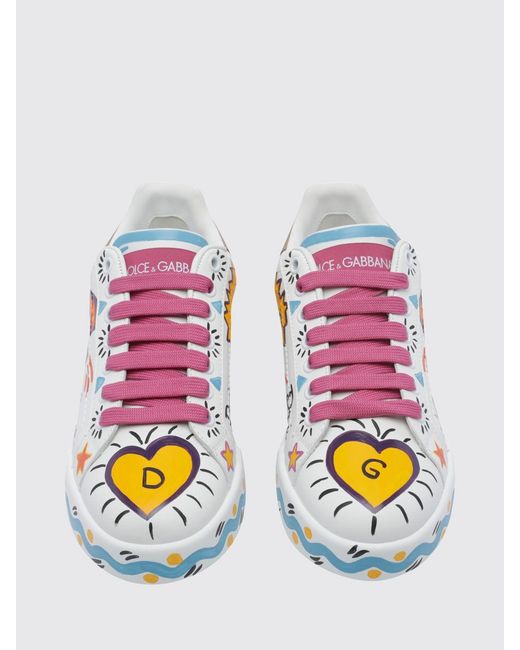 Dolce & Gabbana White Dolce &Amp Gabbana Portofino Low-Top Sneakers