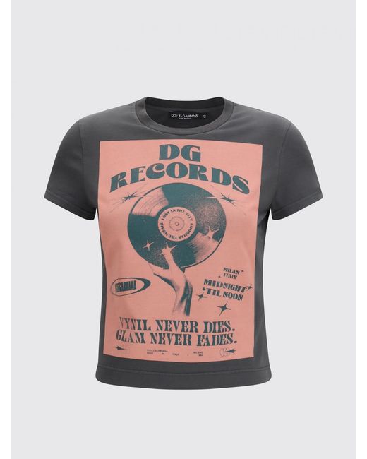 Dolce & Gabbana Gray Dolce &Amp Gabbana Printed Cotton T-Shirt