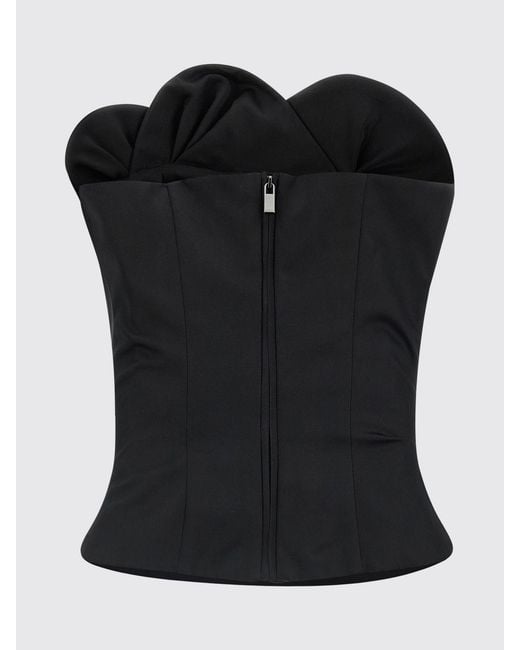 Magda Butrym Black Virgin Wool And Silk Top