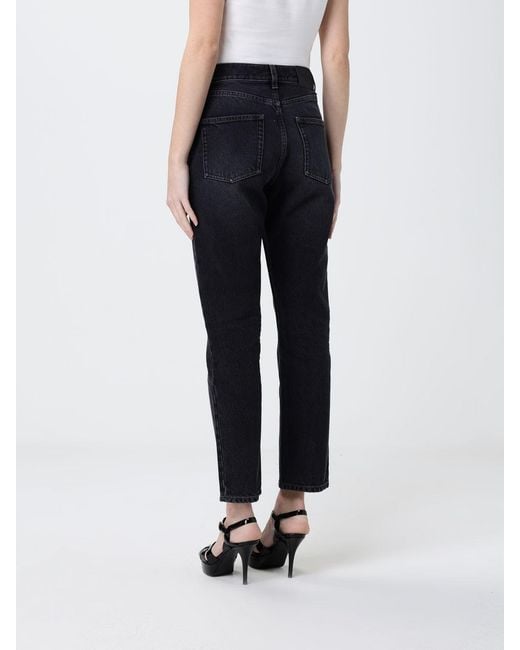 Saint Laurent Blue Cropped Fit Cotton Denim Jeans