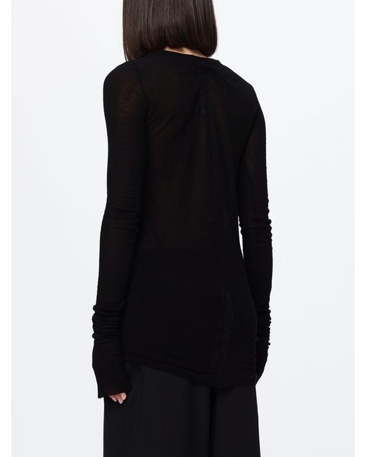 Rick Owens Black Slim Fit Long-Sleeved Top
