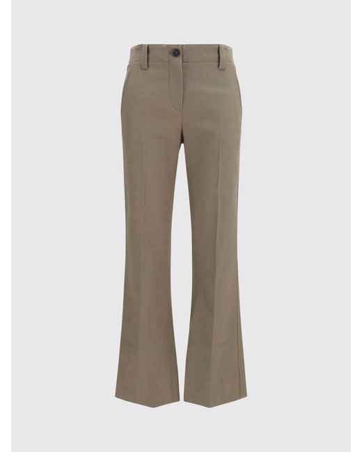 Brunello Cucinelli Natural Straight Cotton Trousers