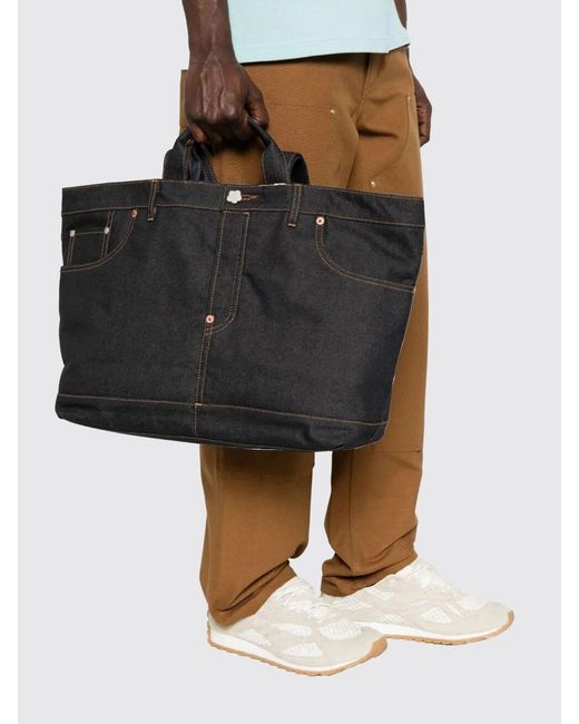 KENZO Baumwoll-Denim-Einkaufstasche in Black für Herren