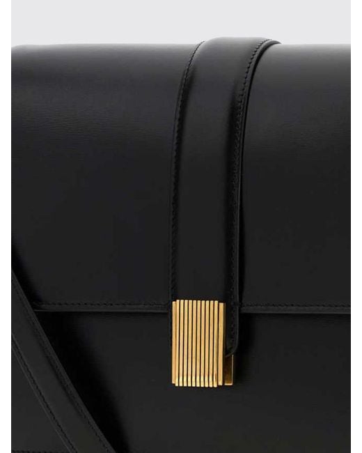 Khaite Black Blake Smooth Calfskin Leather Crossbody Bag With Flap