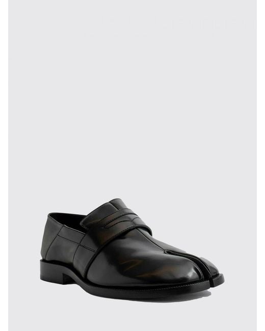 Maison Margiela White Tabi Brushed Leather Loafers for men