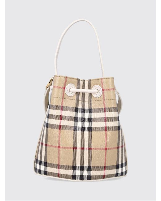 Burberry Natural Coated Cotton Bucket Bag