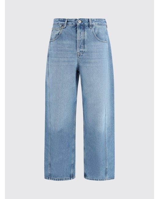Jacquemus Blue Cotton Denim Wide-Leg Jeans for men