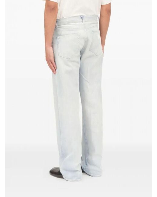 MM6 by Maison Margiela White Straight Denim Jeans for men