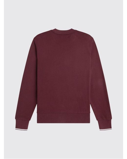 Fred Perry Red Cotton Sweatshirt for men