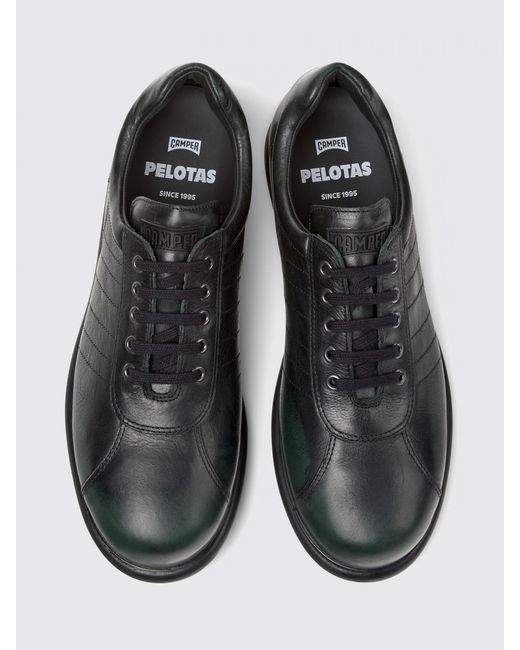 Camper Black Pelotas Vegetable-Tanned Leather Sneakers for men