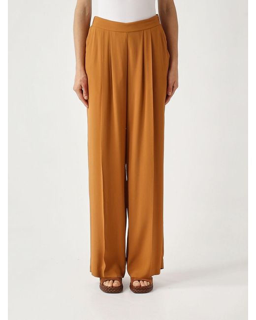 Maliparmi Brown Viscose Palazzo Trousers
