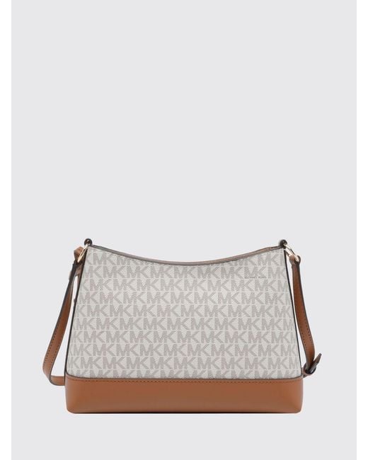 Michael Kors Gray Coated Cotton Bag With Printed Mk Monogram