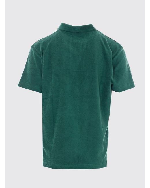 Howlin' By Morrison Green Short-Sleeved Cotton-Blend Polo Shirt With A Chest Patch Pocket for men