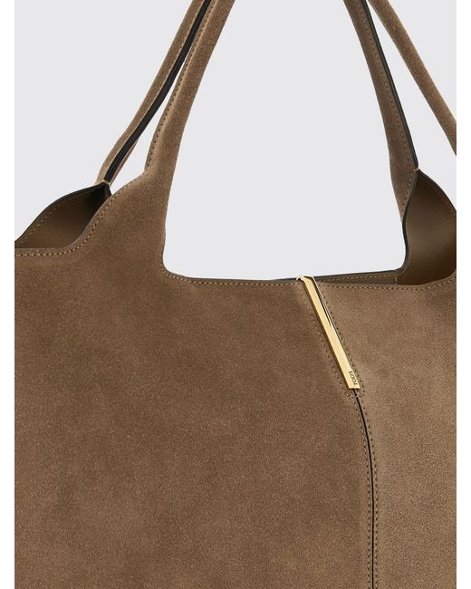 Tod's Brown Medium Suede Shopping Bag