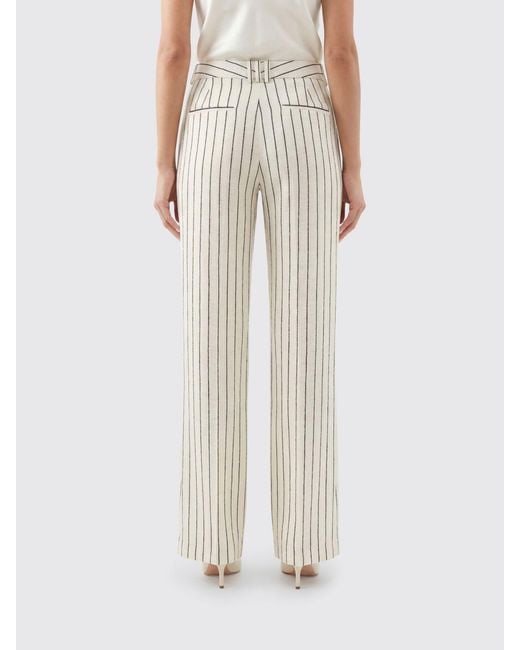 Balmain White Striped Stretch Viscose Straight Trousers