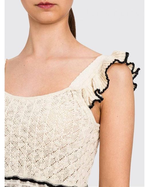 Twinset Natural Linen Knit Top