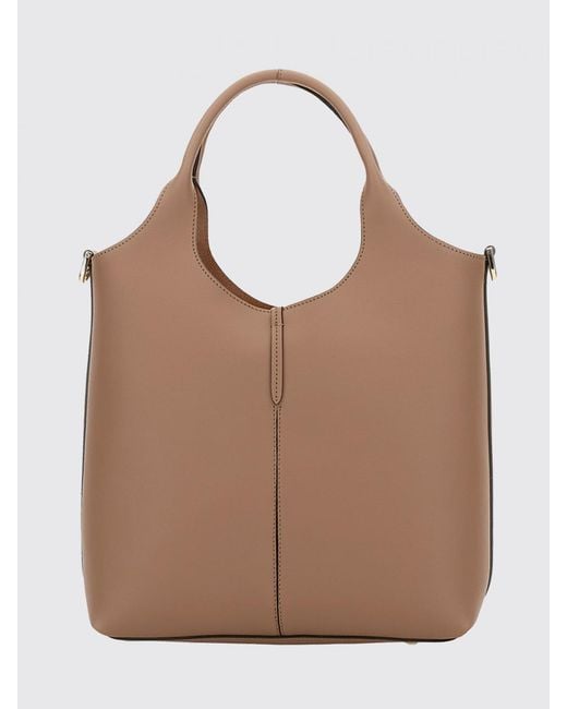 Tod's Brown Small Leather Shopping Tote Bag