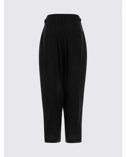 Y's Yohji Yamamoto Black High-Waisted Wide-Leg Trousers