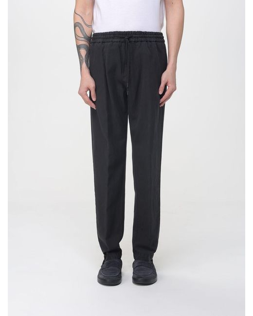 Dondup Black Cotton Blend Drawstring Pants for men