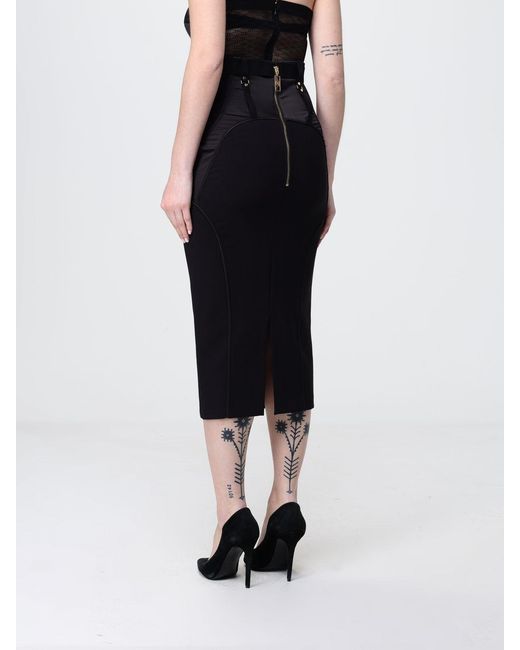 Elisabetta Franchi Black Jersey Midi Skirt
