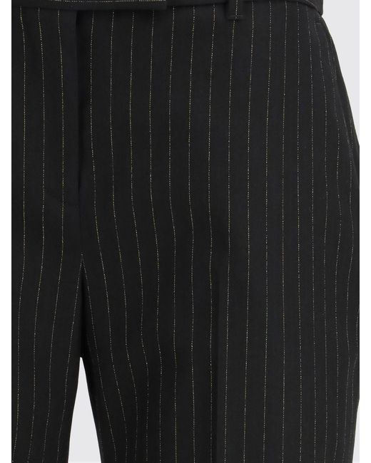 McQueen Black Pinstriped Wool Tailored Trousers