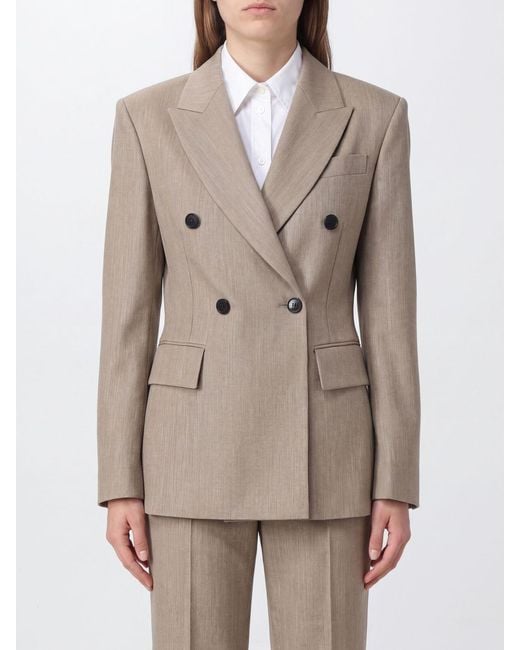 Brunello Cucinelli Natural Short Double-Breasted Wool-Blend Blazer