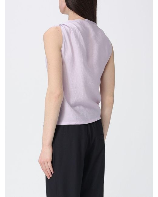 Tela White Linen Blend Draped Top