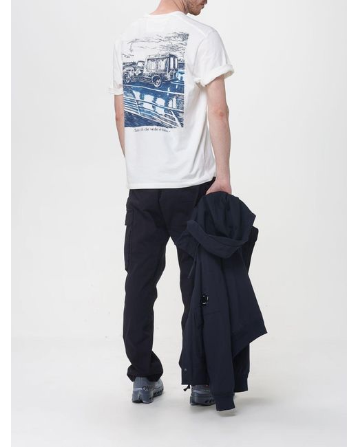 C P Company Blue Stretch Cotton Cargo Pants for men