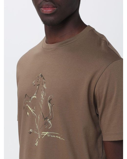 Ferrari Brown Printed T-Shirt for men