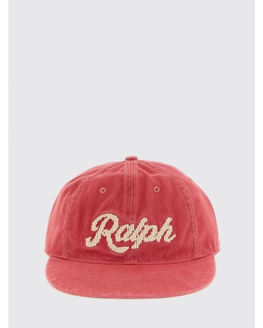 Polo Ralph Lauren Red Ribbed Cotton Velvet Hat for men